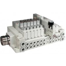 SMC solenoid valve 4 & 5 Port SV SS5V2-W16C, 2000 Series, Cassette Base Manifold, Circular Connector